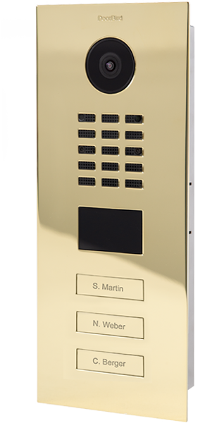 gold-plated-flush+panel-doorbell-Doorbird-Smarter+Homes+Austin
