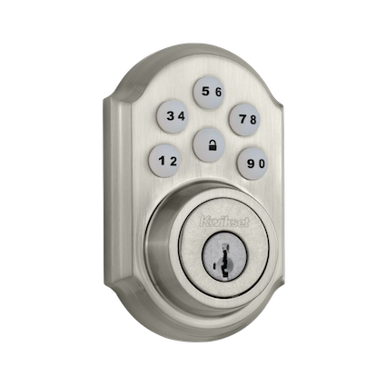 The SmartCode touchpad smart lock with Home Connect technology enables the lock to wirelessly communicate with other devices in home. The lock allows the user (through a third-party smart home controller) to remotely check the door lock status, lock or unlock the door and receive notifications. SmartCode is a one-touch locking motorized deadbolt. With your personalized code, you can enter your home with the convenience of keyless entry and the back-lit keypad provides increased visibility.