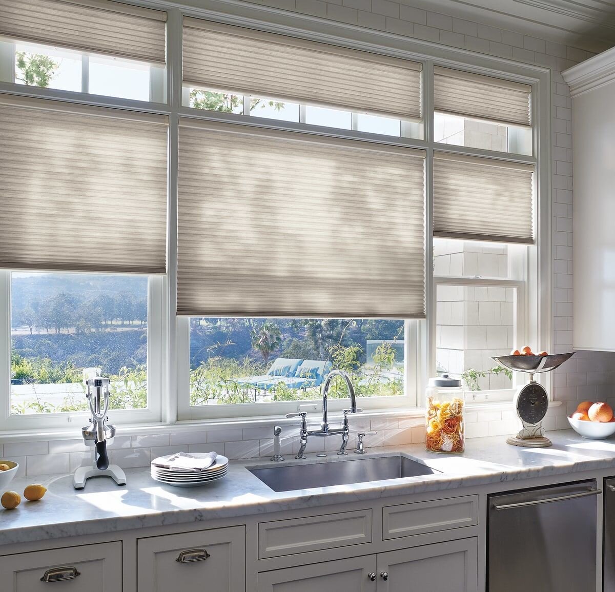 Kitchen shades for lighting and comfort