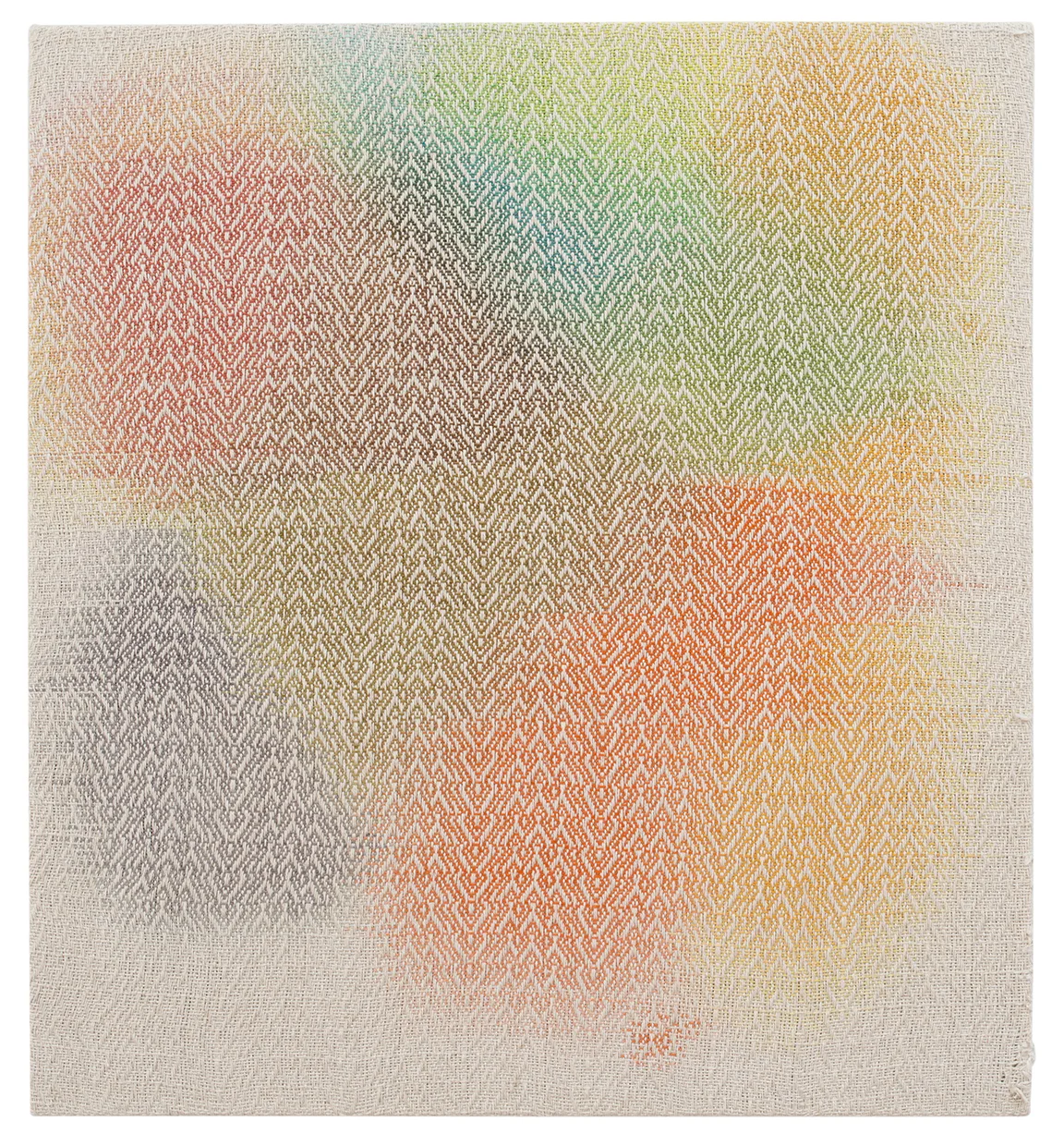 Reweave 7.2 , 2016 Hand dyed linen 18 x 16 1/2 inches