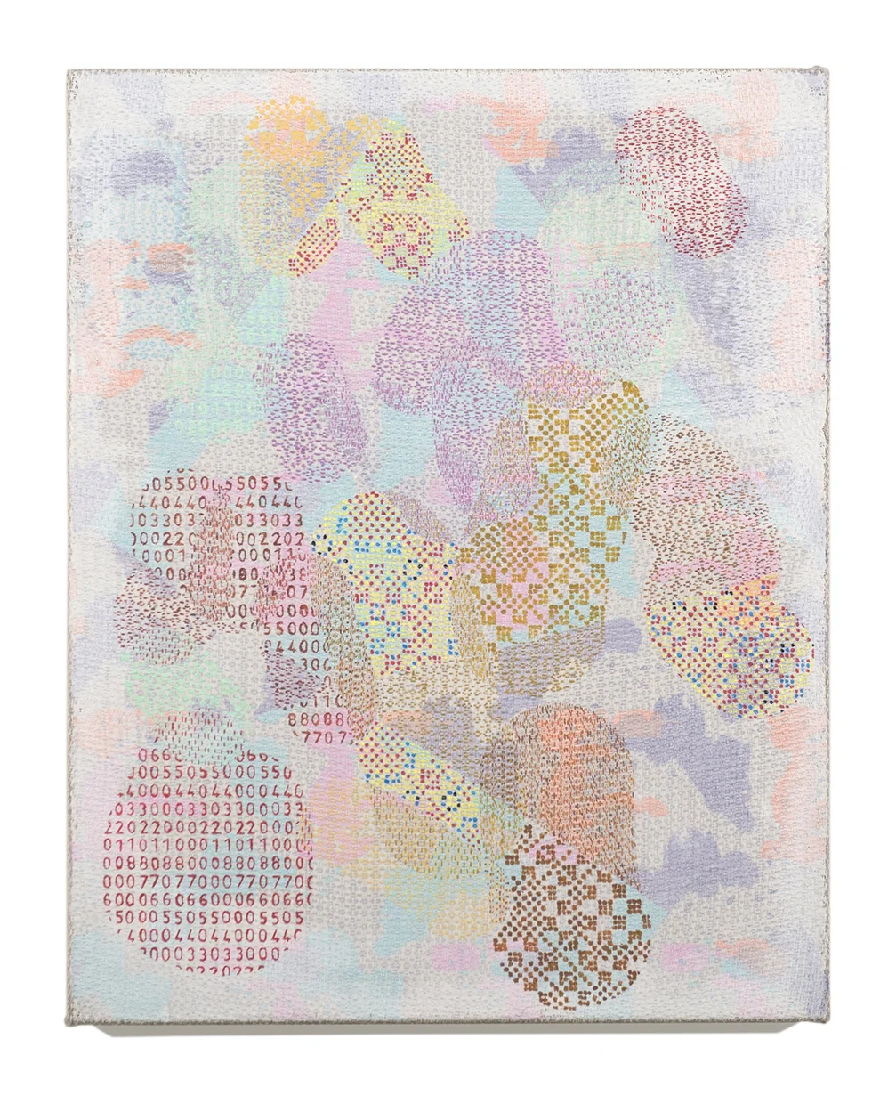 The Gold Standard , 2018 Acrylic on Hand-Loomed Linen 19 ⅝ × 16 ¾ inches