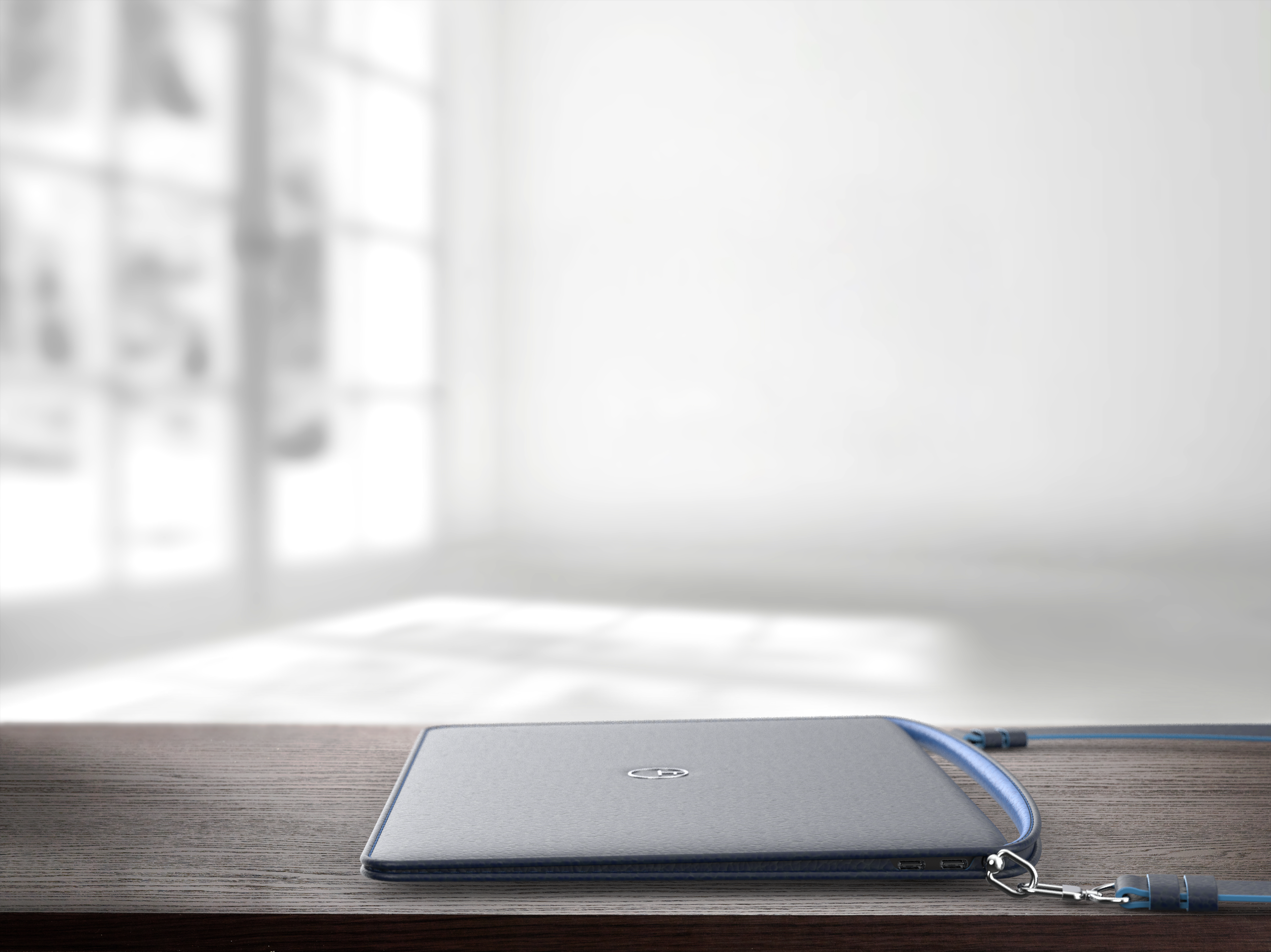 Leather cased laptop ChuShang Tech.