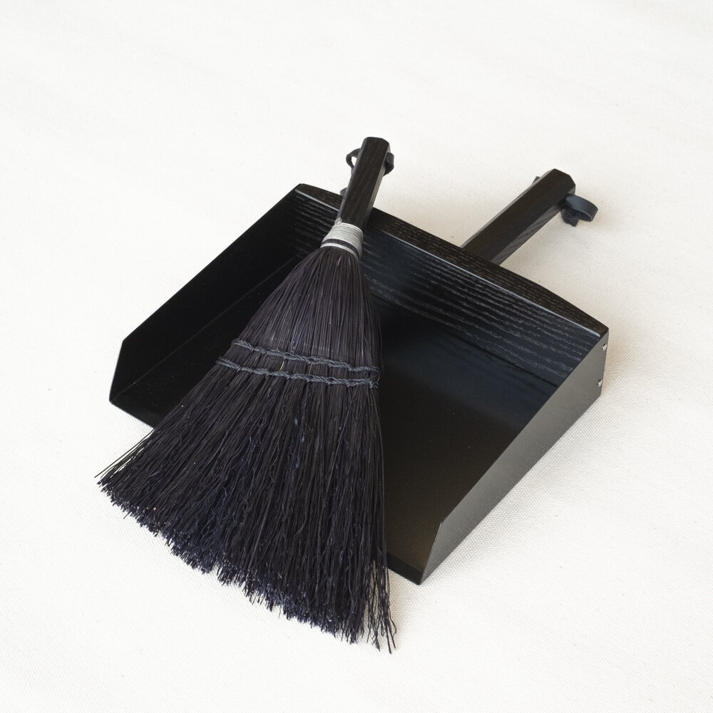 Black Dust Pan And Brush Set Plastic Household Cleaning Durable 