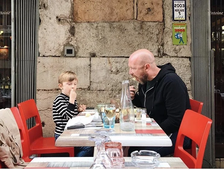 Chef Aaron Barnett and his son eating their way through Lyon