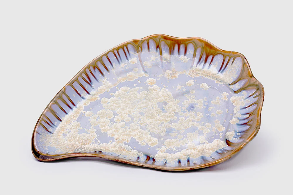 Large Oyster Plate with Abalone & Tortoise