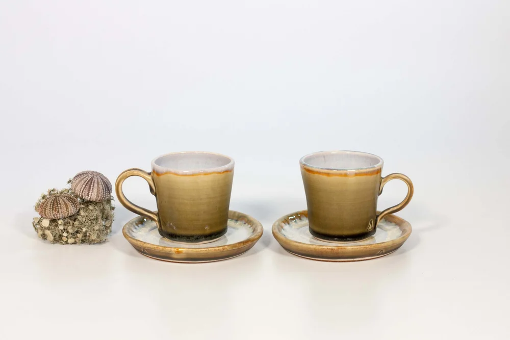 1200 navy coffee mugs White ColorSheen Navy-Blue Gold Teacup main image 1