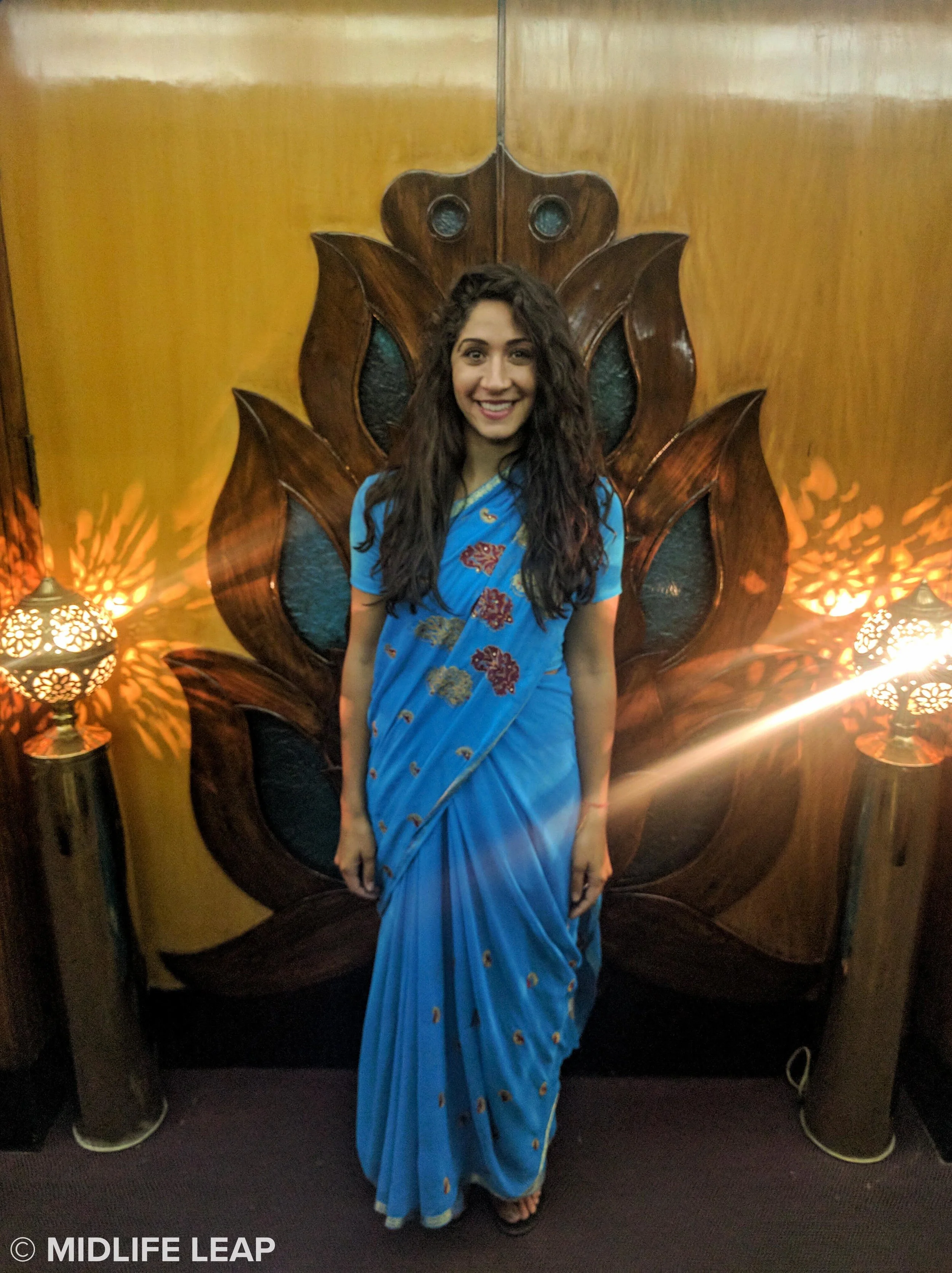 My first attempt at wearing a saree (which I pleated incorrectly and everyone felt the need to tell me)