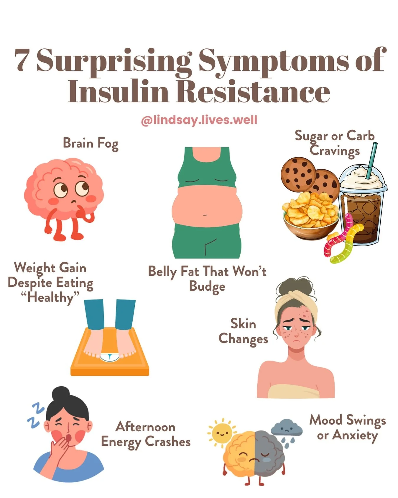 A lot of women are dealing with these symptoms and have no idea they&rsquo;re connected.

Afternoon exhaustion.
Constant sugar cravings.
Belly fat that won&rsquo;t budge.
Brain fog.
Skin changes.
Mood swings.
Eating &ldquo;healthy&rdquo; but still ga