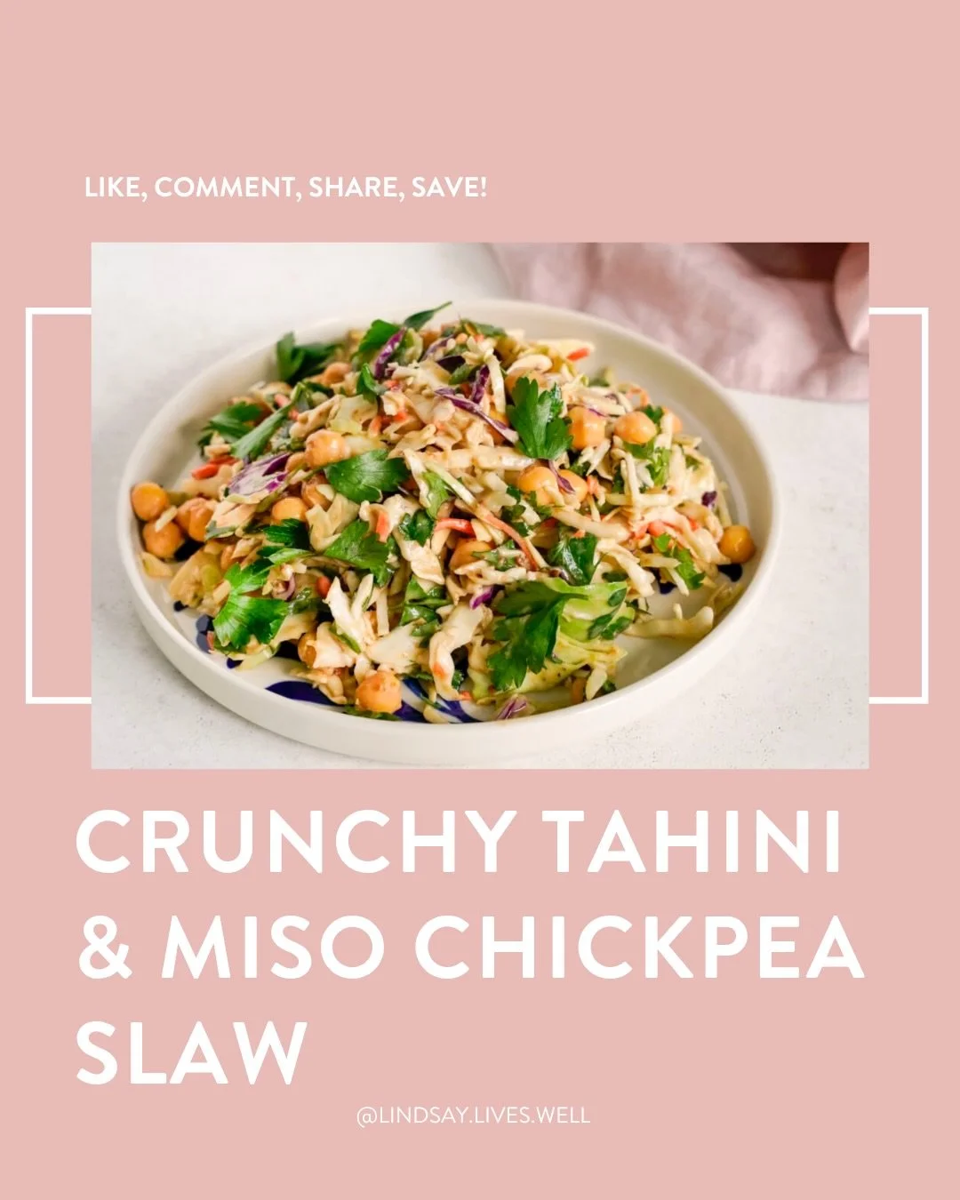 If your meals feel rushed&hellip; but you still want to feel good after you eat&hellip; this is for you 👇

This Crunchy Tahini &amp; Miso Chickpea Slaw takes 10 minutes and solves the biggest problem:

👉 having something ready when life gets busy

