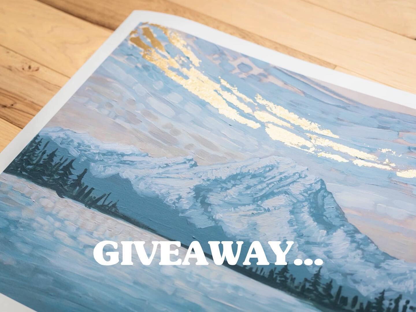 GIVEAWAY TIME!!!!
.
I am so excited to team up with two fellow PNW Mountain lovers + local small businesses for an incredible giveaway! 

Two lucky winners will each get the following: 

- One of my brand new 16 x 20 Mt. Rainier prints on archival pa