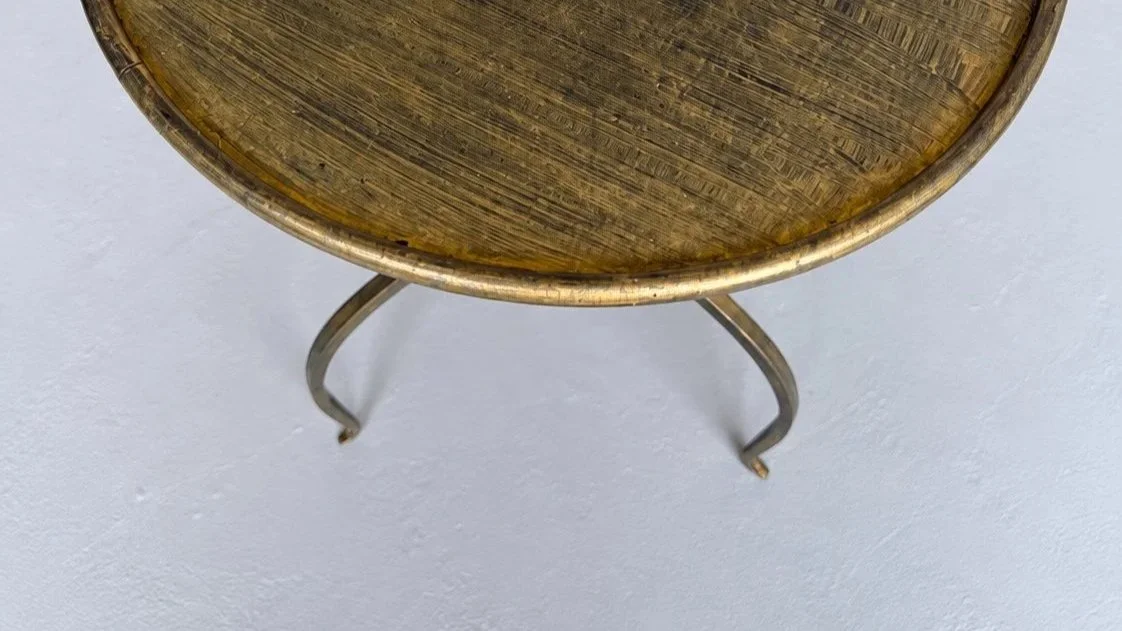Pair of Spanish Iron Drinks Tables with Rich  Gold Patina  (TG0826-34P)