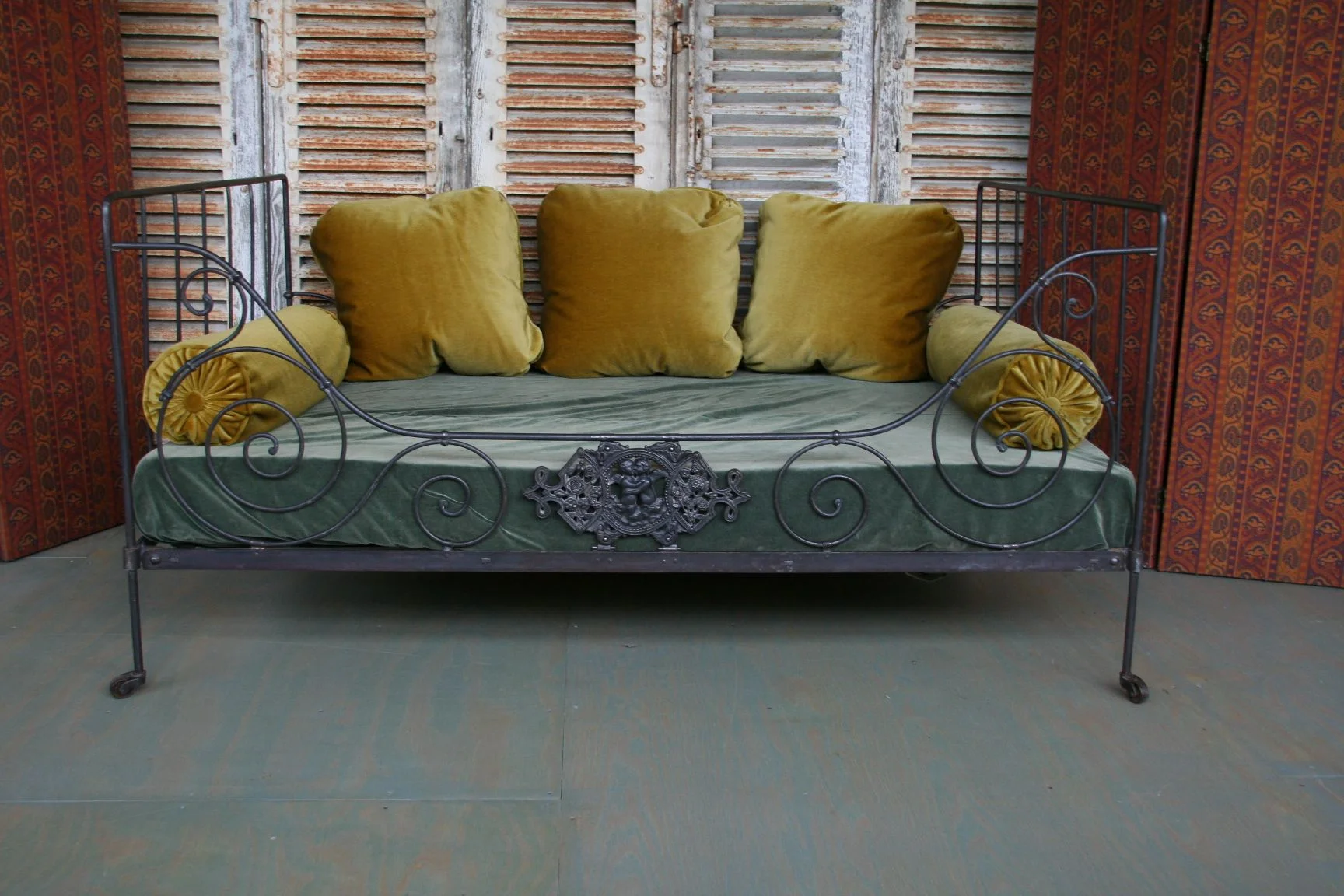 French Antique Folding Iron Bed