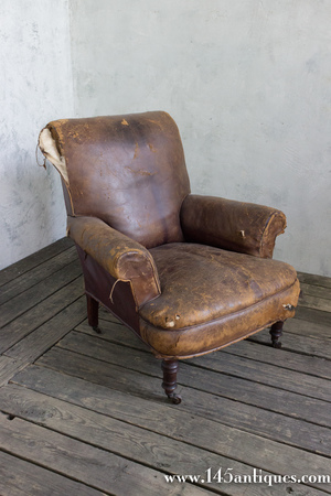 Rimpels Niet verwacht Onbelangrijk Large French 19th C. Leather Armchair — 145 Antiques
