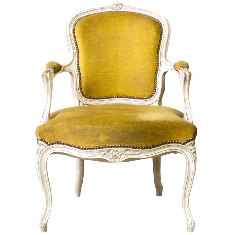 LOUIS XV ARM CHAIR FRENCH STYLE CHAIR VINTAGE FURNITURE GOLD 