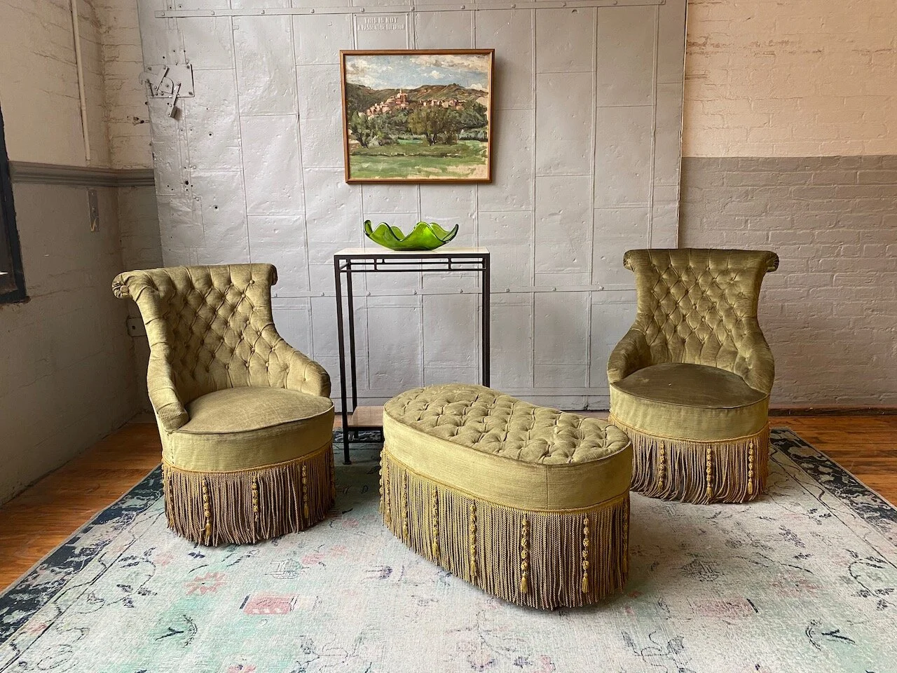 Marcelo Console Table with Travertine Shelves  (IMT501)