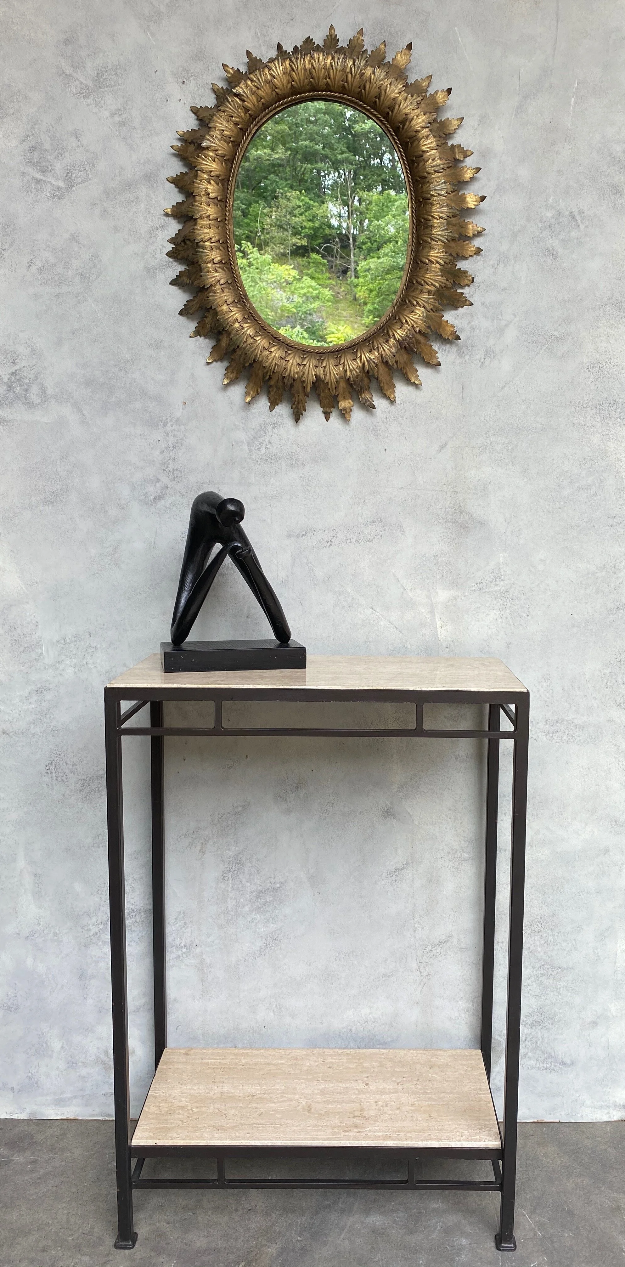 Spanish Oval Sunburst Mirror with Double Layered Leaves  (DS0408-12)