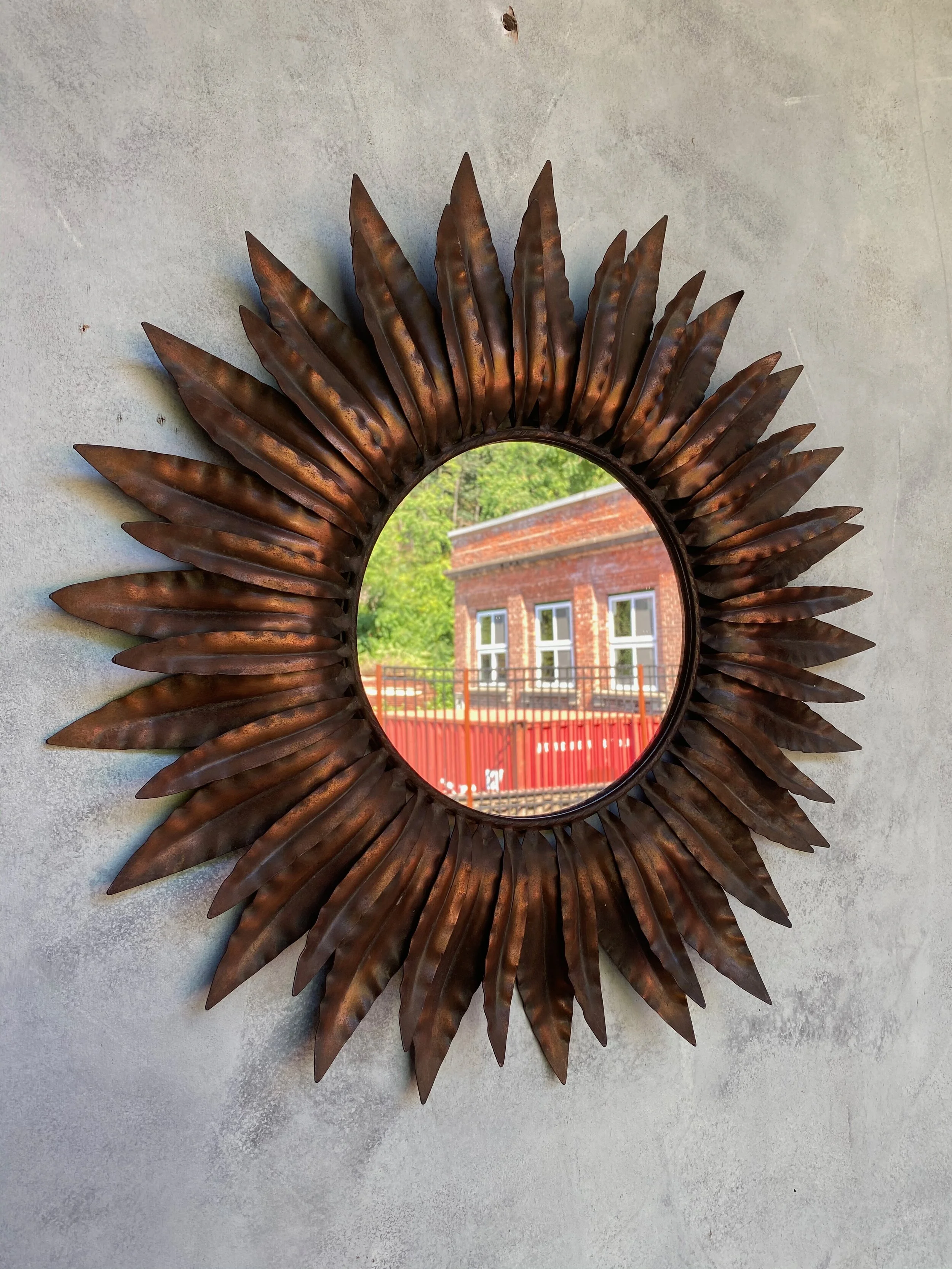 Spanish Sunburst Mirror with Antique Copper Finish  (DS1005-07)