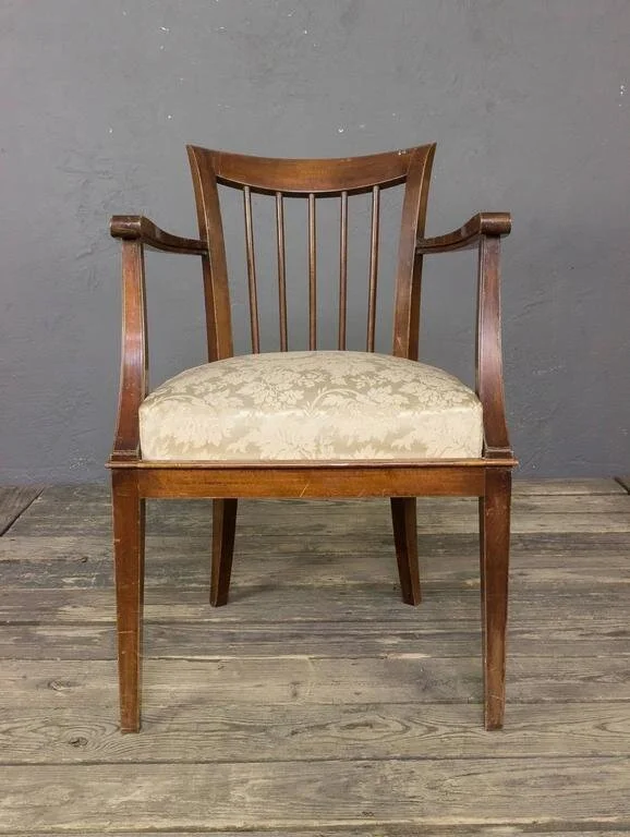 Pair of 1950's French Walnut Armchairs  (STA1106-06)