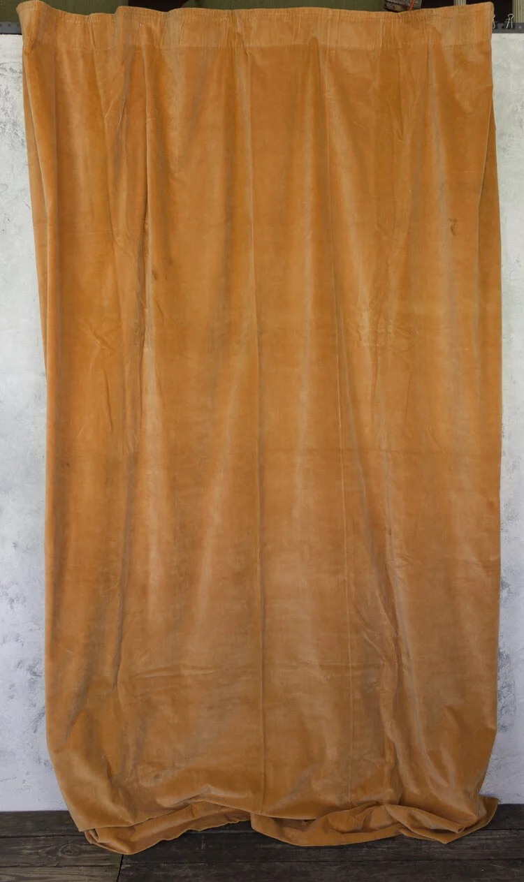 Single Deep Gold Velvet Drape