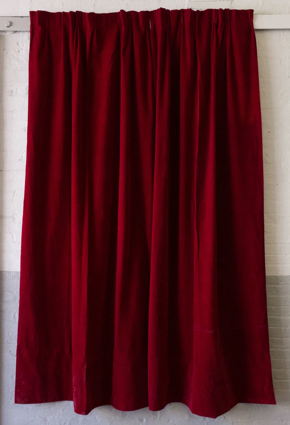 Pair of French Red Velvet Drapes