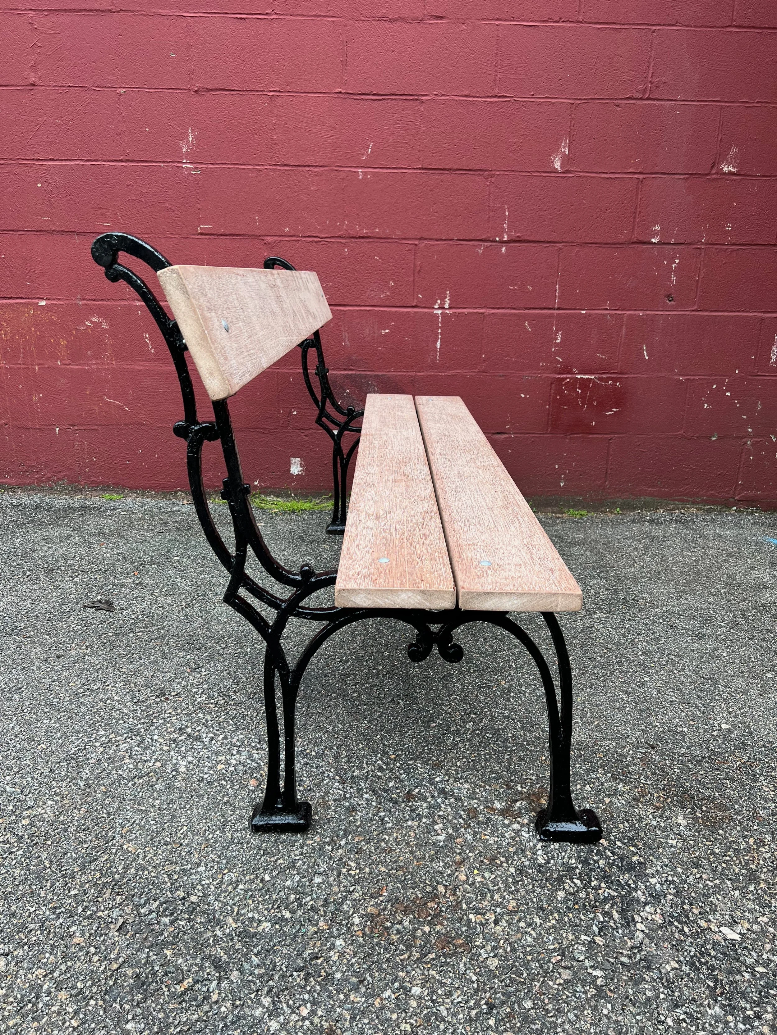 French Garden Bench with Mahogany Wood Planks  (G0307-03)
