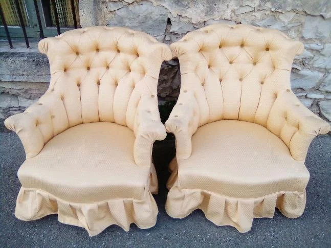 Pair of French Napoleon III Armchairs