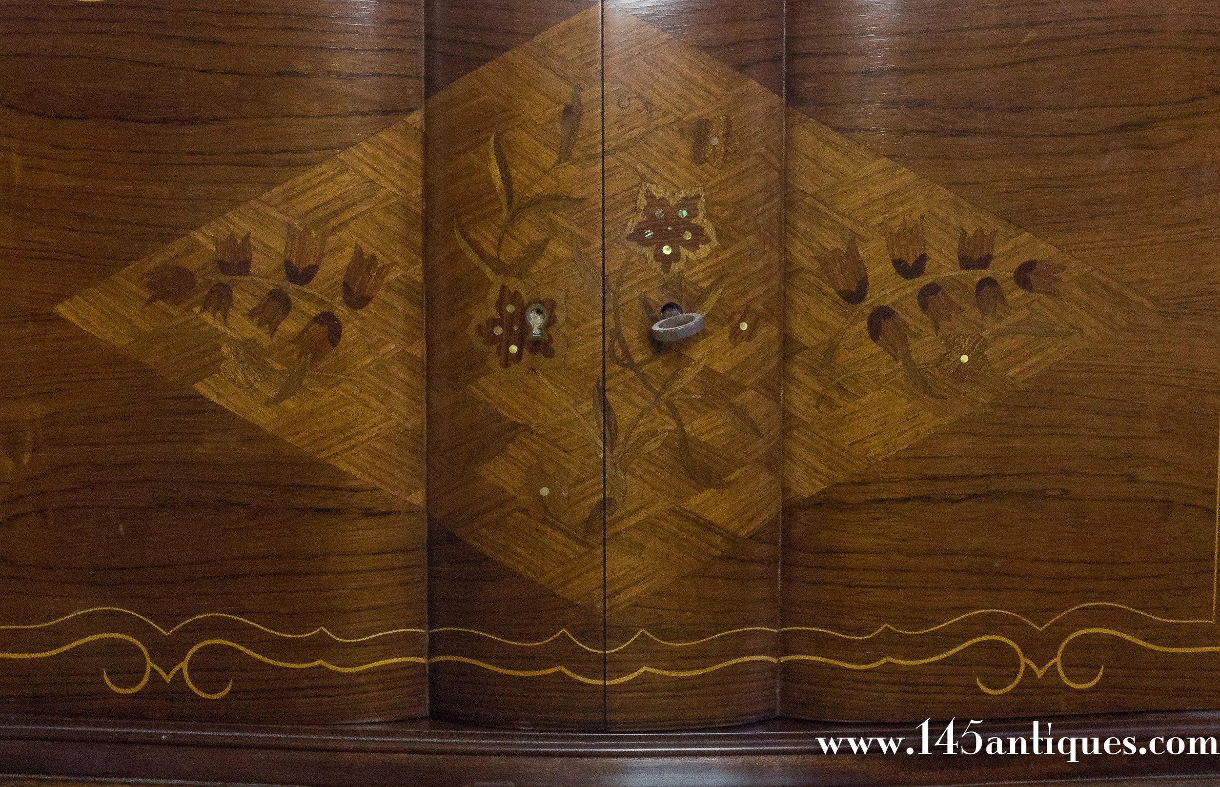 French Rosewood Silver Cabinet in the Style of Leleu  (FS0600-12)