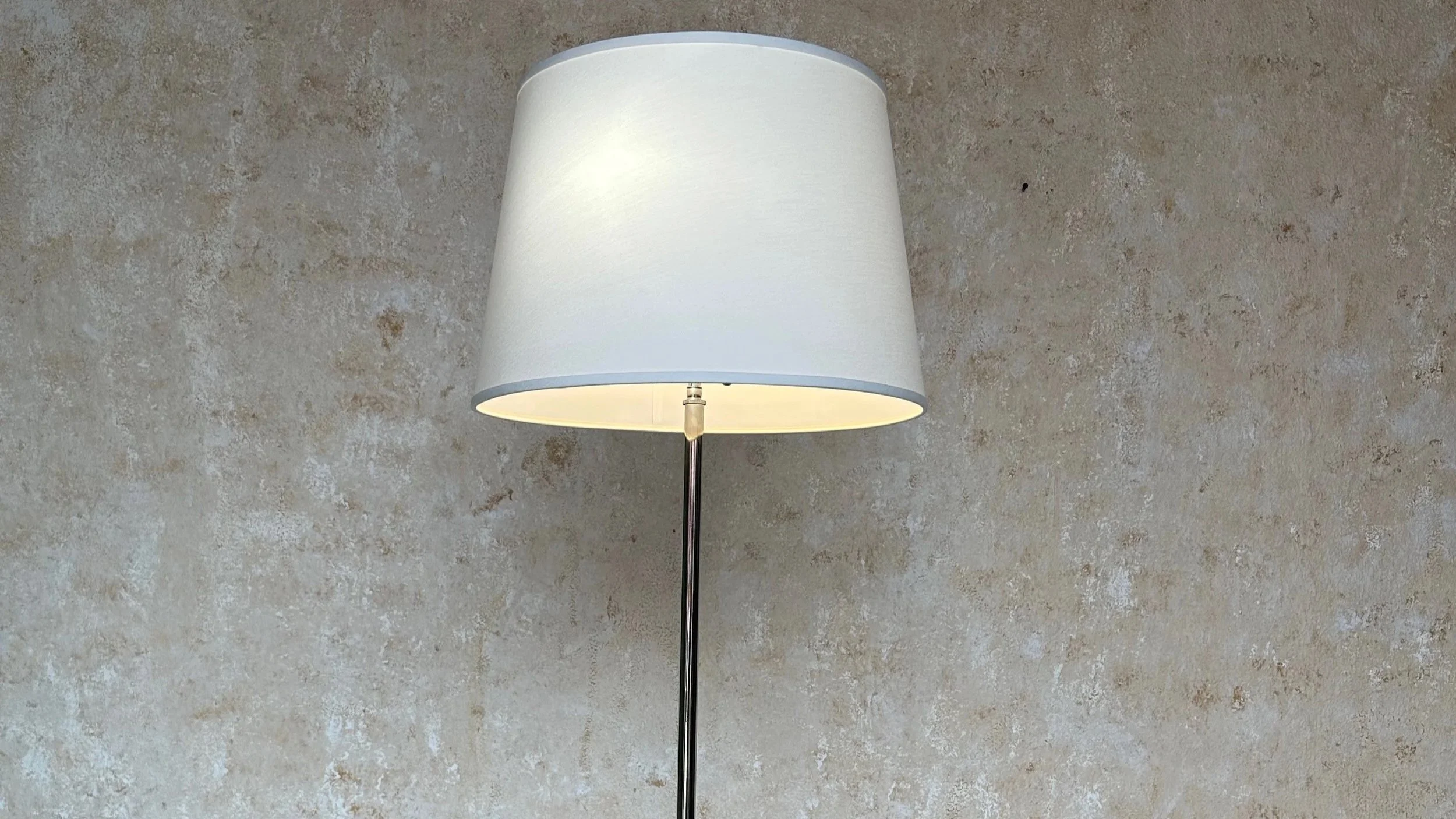 Pair of French Mid-Century Polished Nickel Tripod Floor Lamps (LF0126-03P)