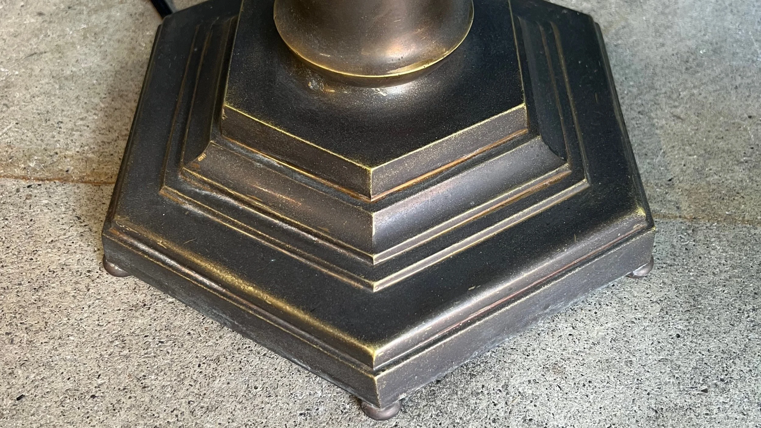 French 1940's Brass and Bronze Floor Lamp with Hand Finished Patina (LF0902-33)
