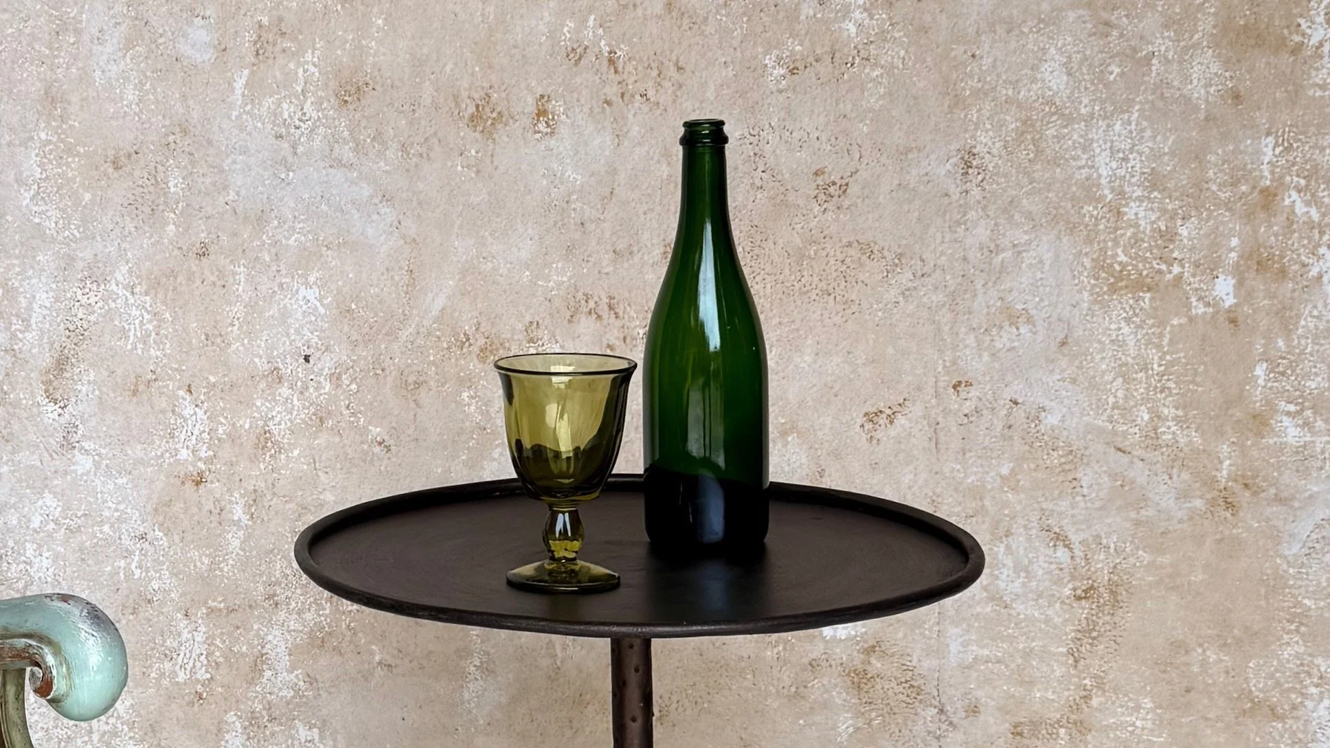 Vintage 1950s Spanish Hand-Forged Iron Tripod Side Table  (TG0124-16)