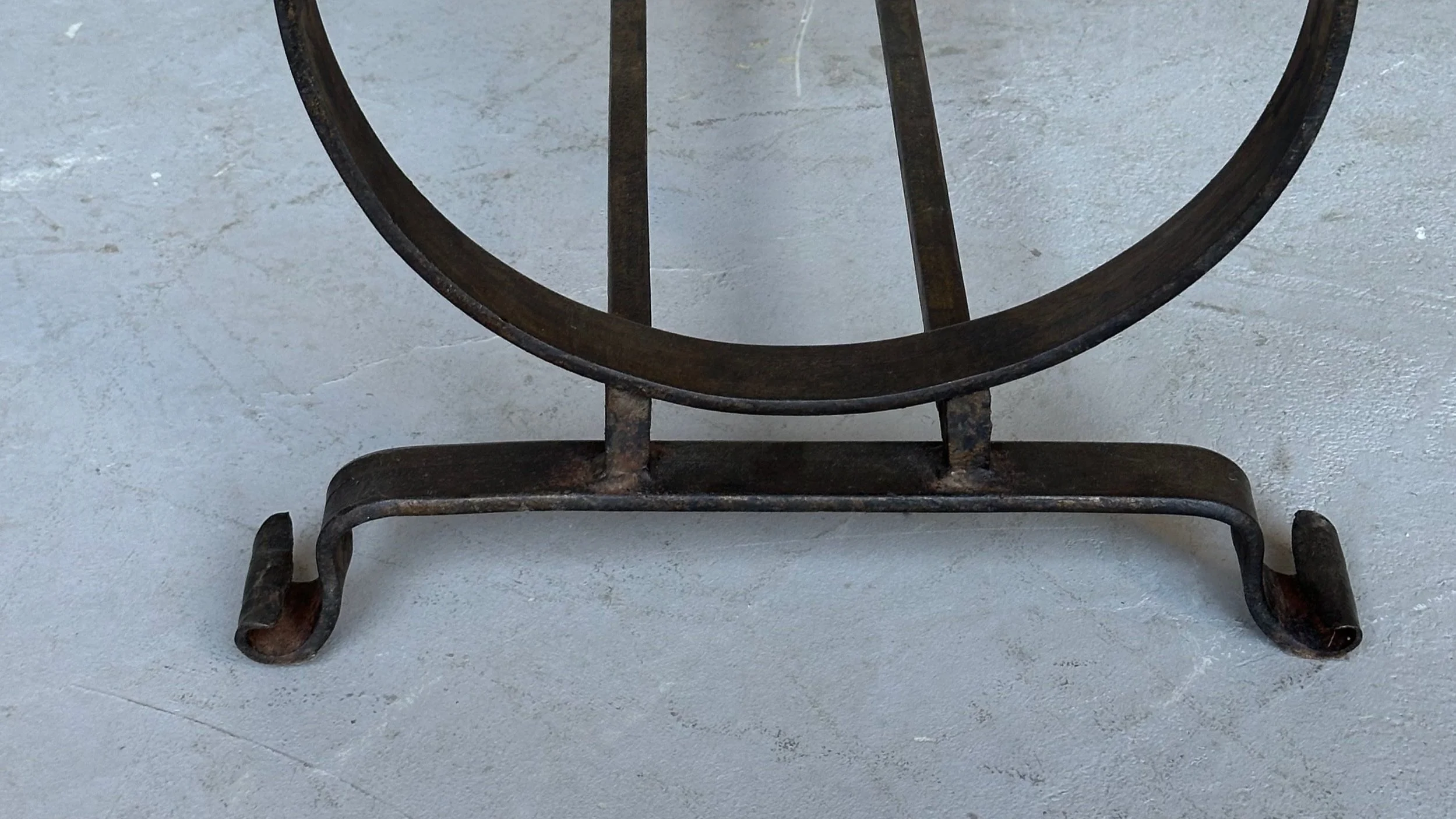 Gilt Spanish Iron Bench with Lyre-Shaped Base (SGB0225-09)