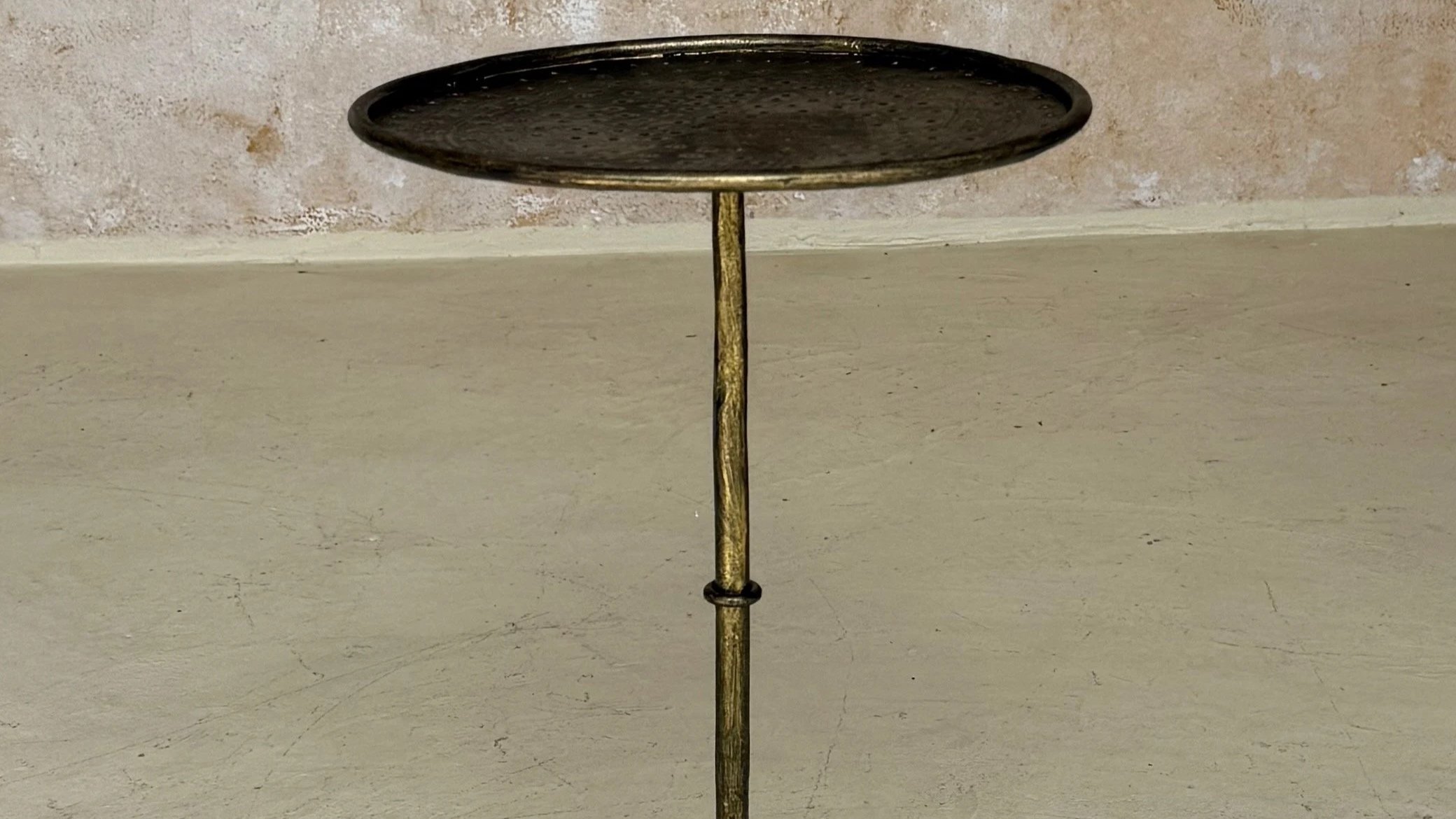 Spanish Hand-Forged Iron Drinks Table with Gold Patina  (TG0225-57)