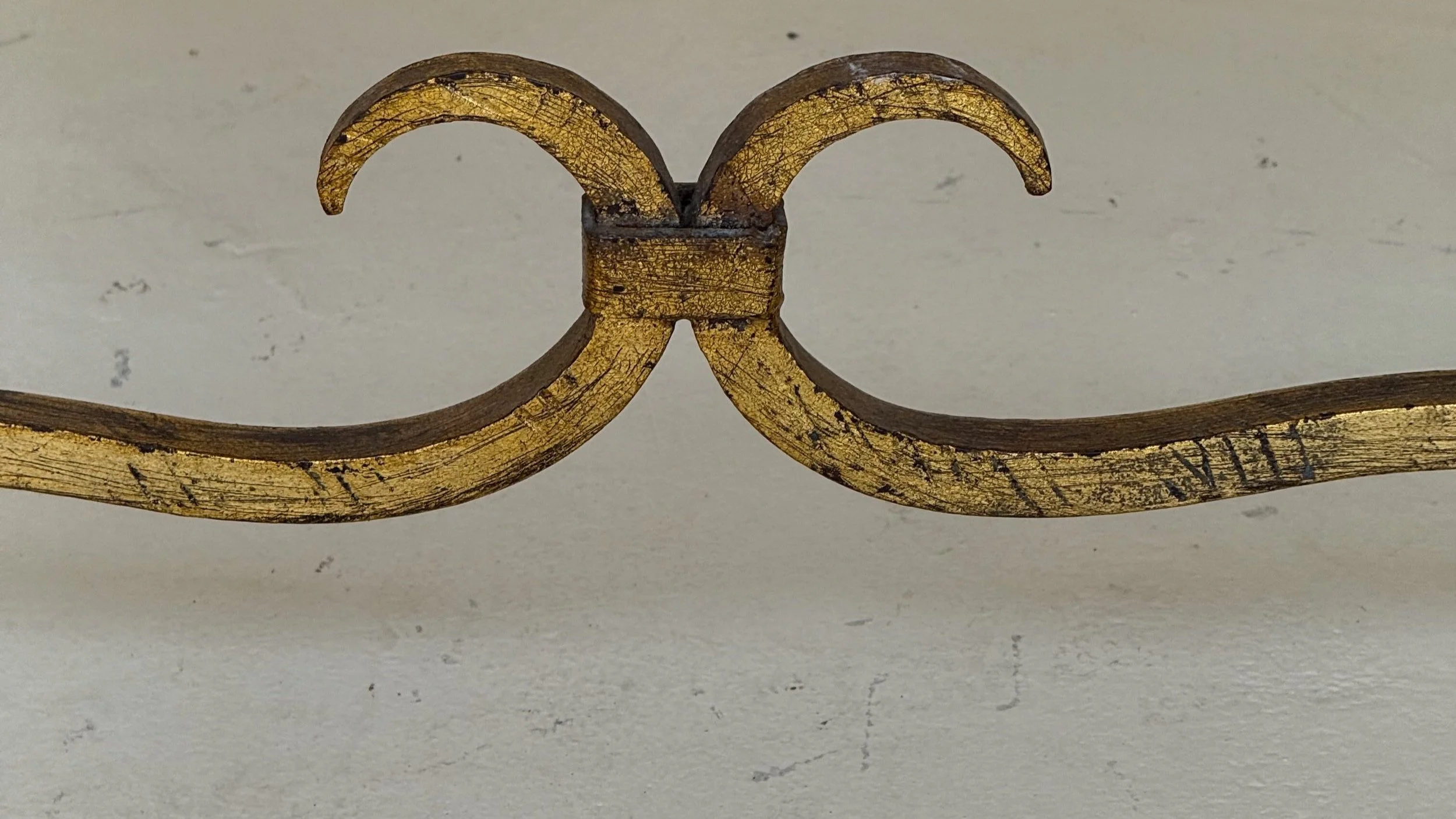 Vintage Spanish Gilt Iron Bench with Ornate Base  (SGB0225-24)