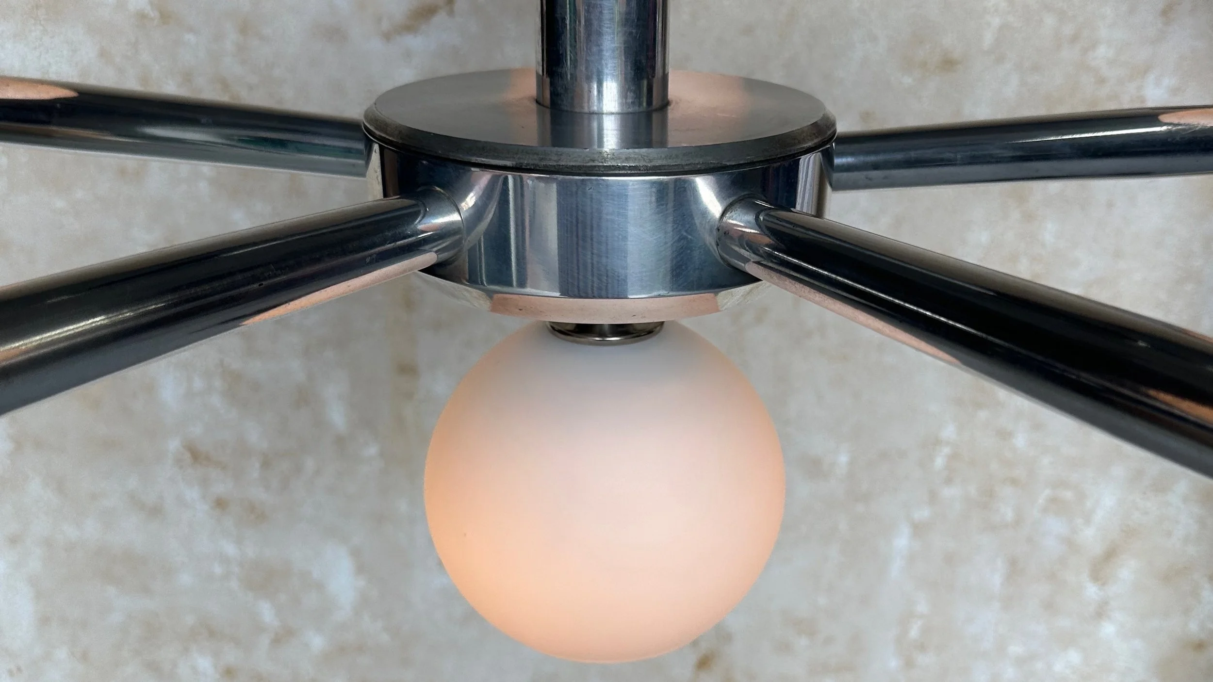 French 1950's Mid Century Modern Aluminum Chandelier  (LC0400-03)