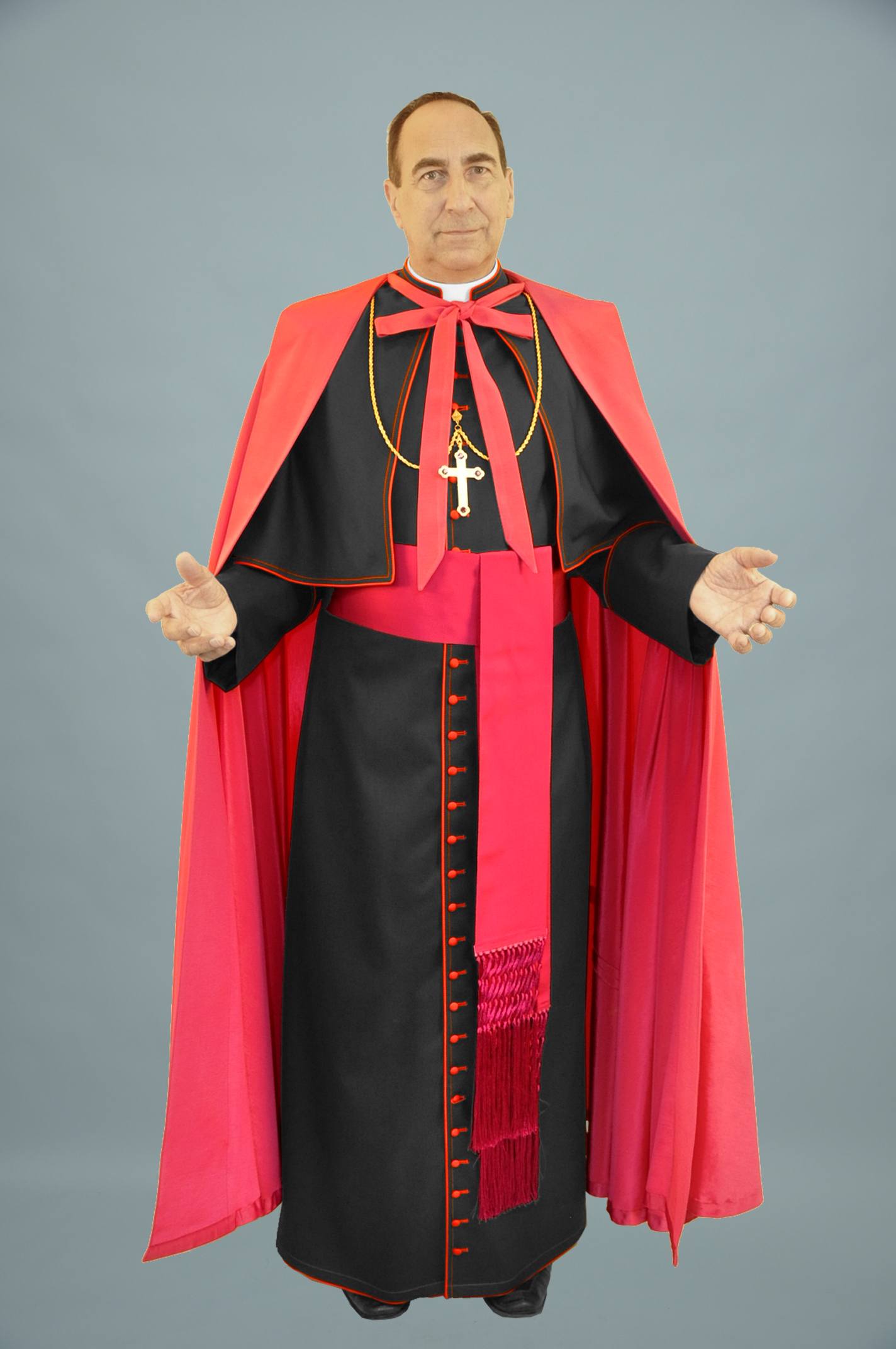 Cassock Black W Red Trim & Shoulder Cape & Ferraiollone (f).jpg