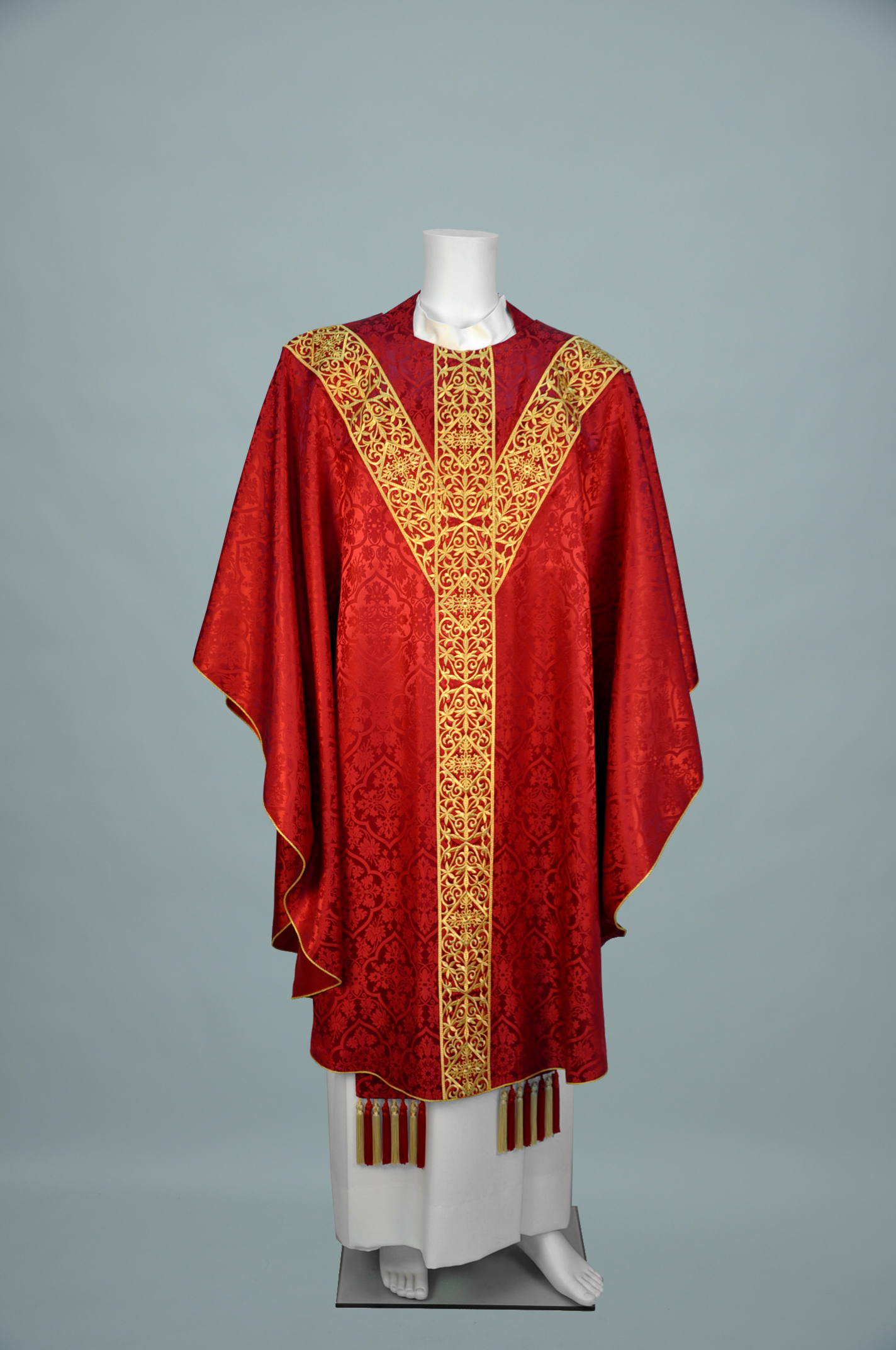 Gothic Chasuble Old Normandy Red w W1487 gold (f) 1.jpg
