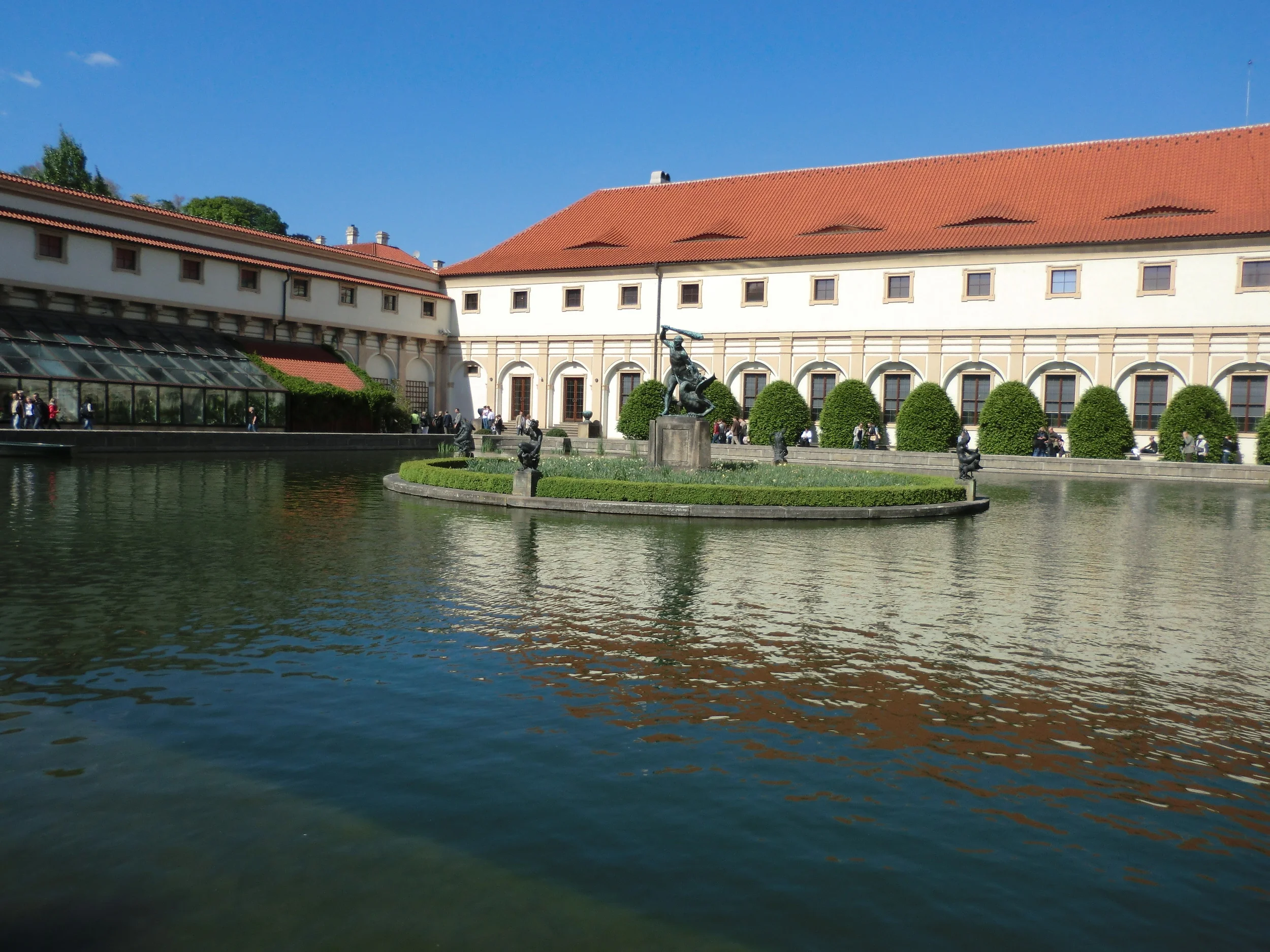  If you ever get the chance to head to eastern Europe, make  Prague &nbsp;a priority. The capital of the Czech Republic boasts a stunning castle and church on the hilltop as pictured here. In the summertime, I even spotted swans on this courtyard pon