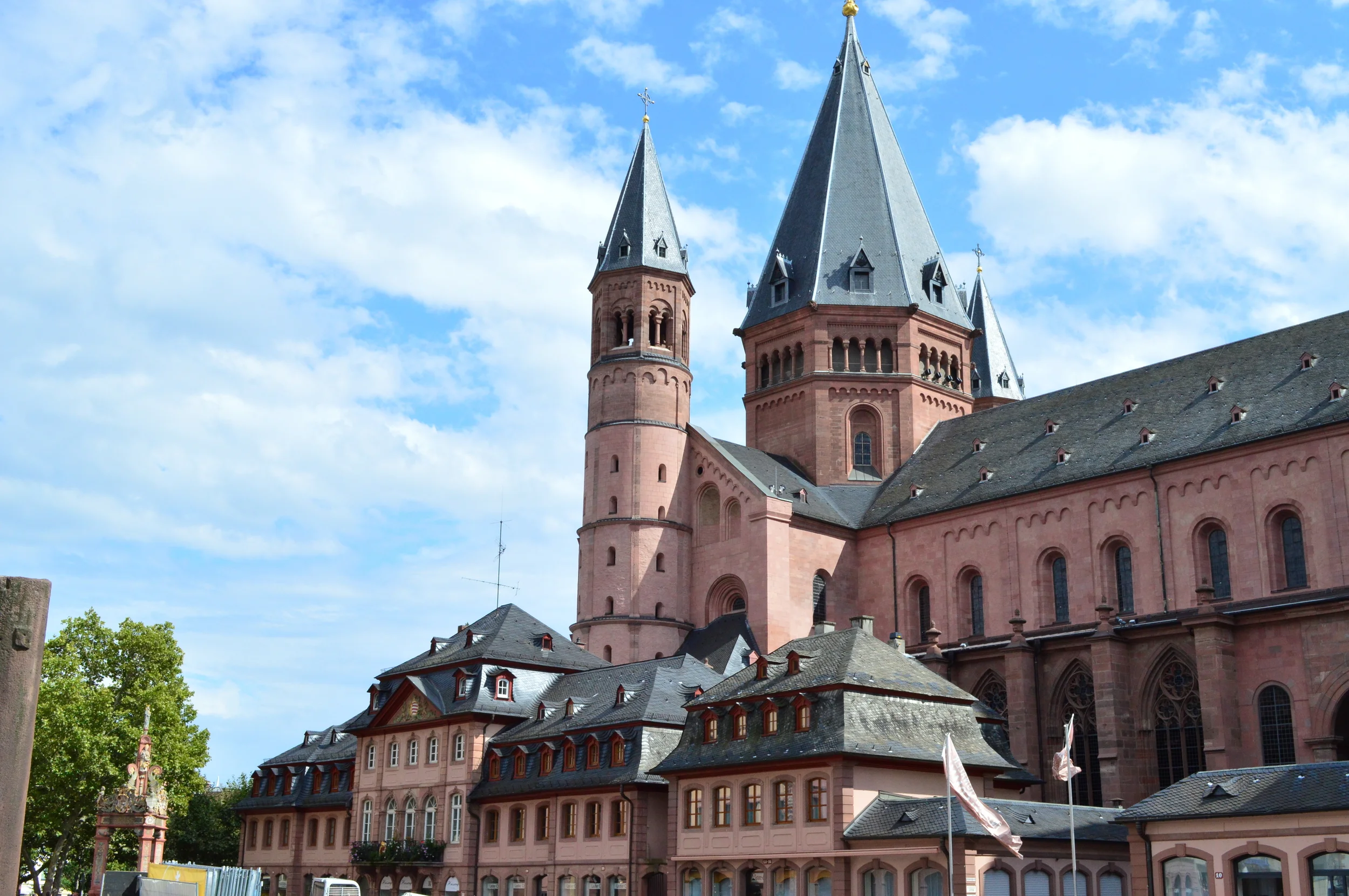  Strolling through the main square in Mainz, Germany might just have you believing in fairytales again as you pass by this  cathedral . Take a minute to pop inside and see the architectural design that makes this such a gem to discover. In the foyer,