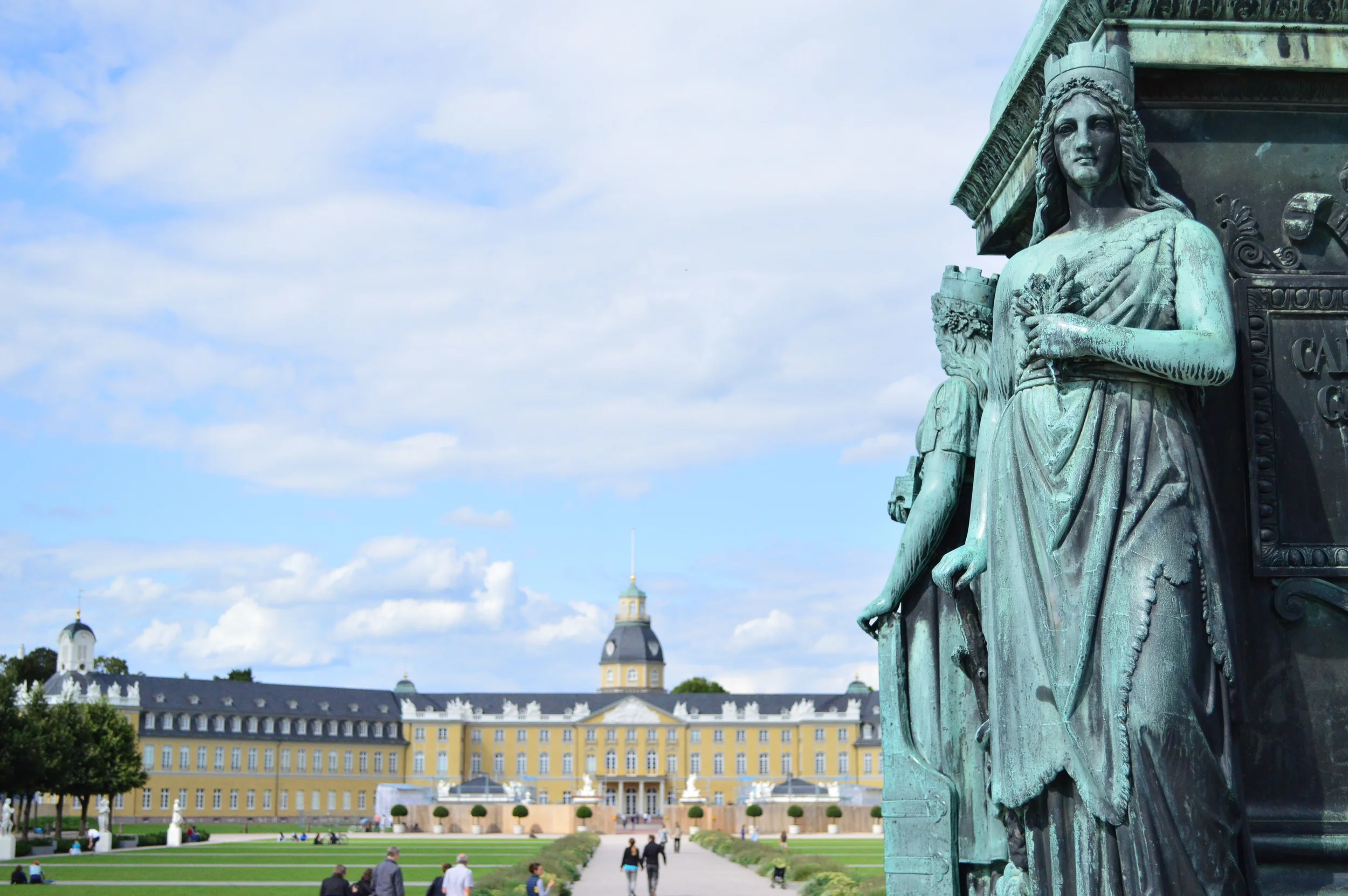  Palaces and summer homes can be discovered all throughout Europe. This one, the  Karlsruhe Palace,  was built in the early 1700s and can be found in the south of Germany with gardens just beckoning for you to come picnic with us!&nbsp;  There is a r