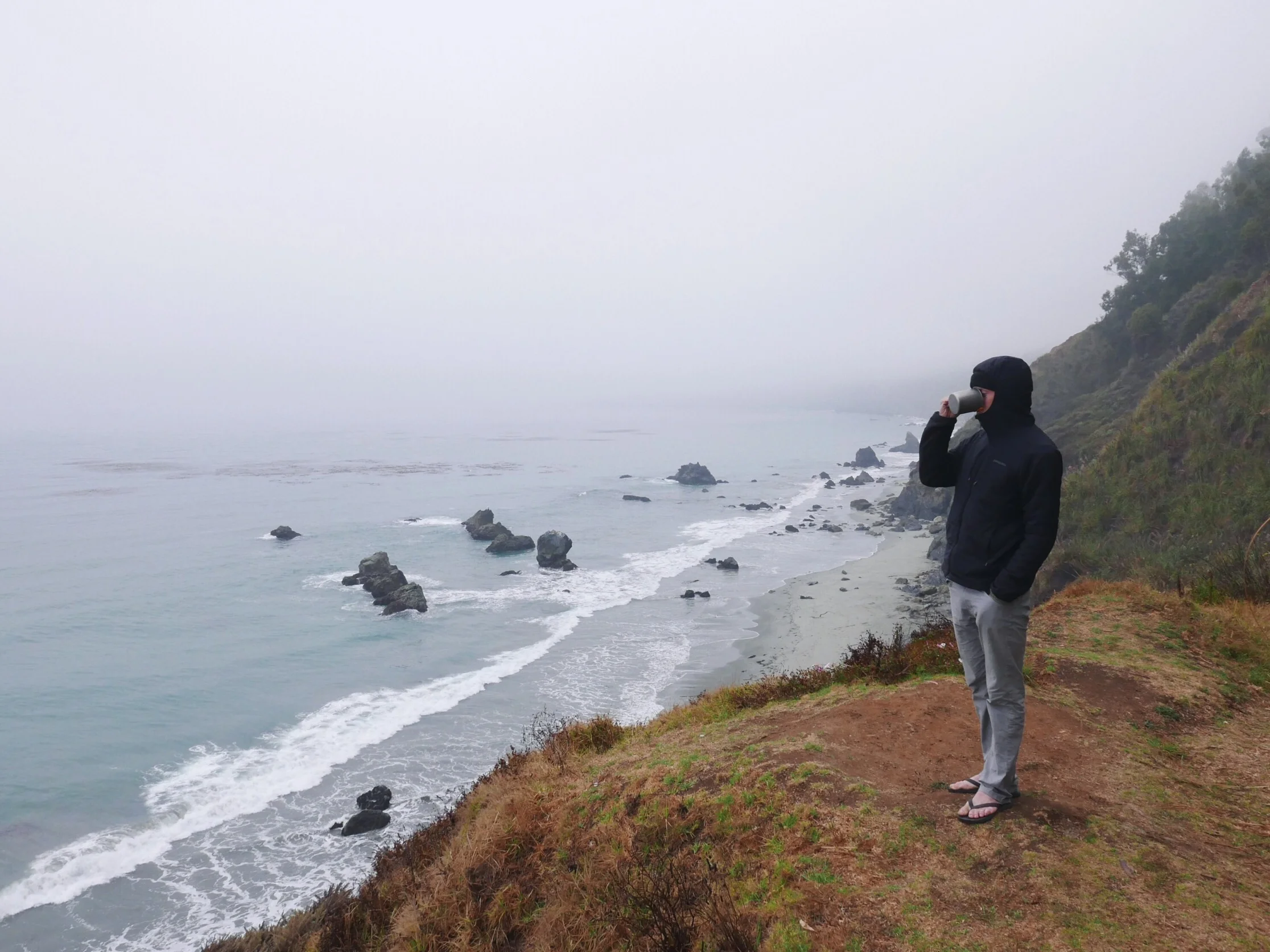 Moments before the dolphin show. A magical (yet sadly smoky) morning in Big Sur.