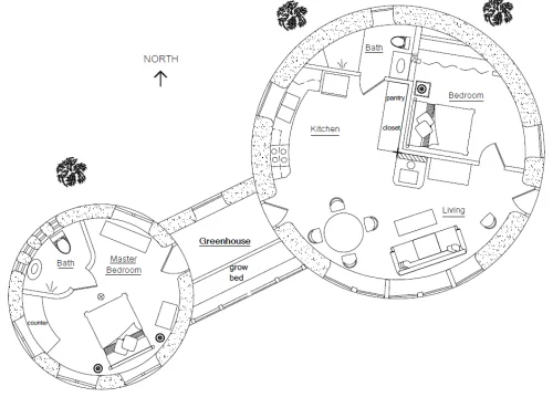 Copy of Earthbag Round House 2BR Concept