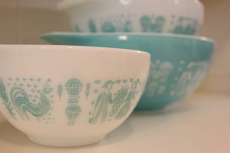It is estimated that more than 150 patterns were created in the Colors line of PYREX. These beautiful bowls were discontinued sometime in the 1980's.