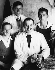 Havel (front in white coat) with fellow engravers. Retrieved December 19, 2016. nytimes.com