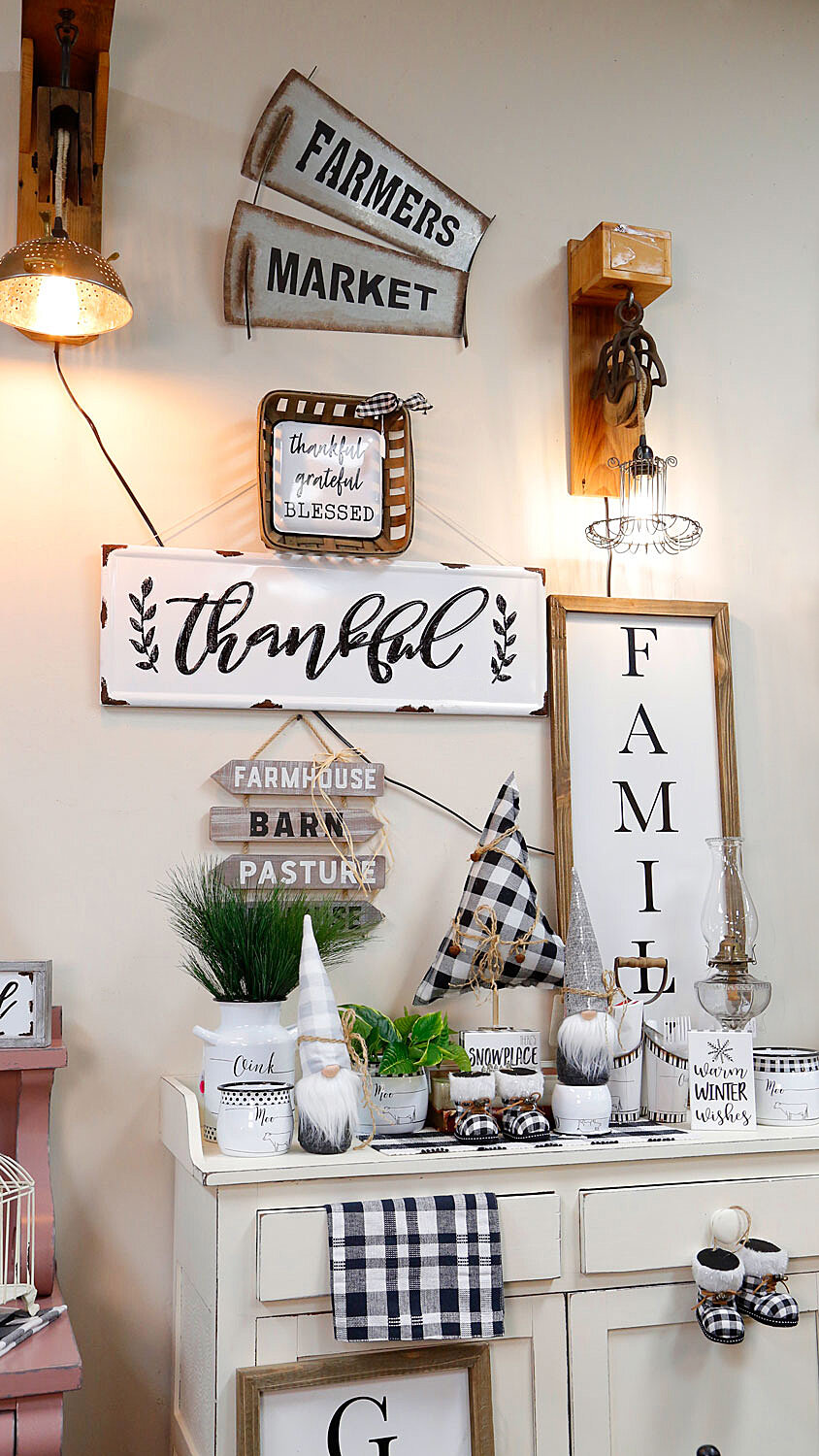 Past and Present Home Gallery Black and White Thanksgiving Decor