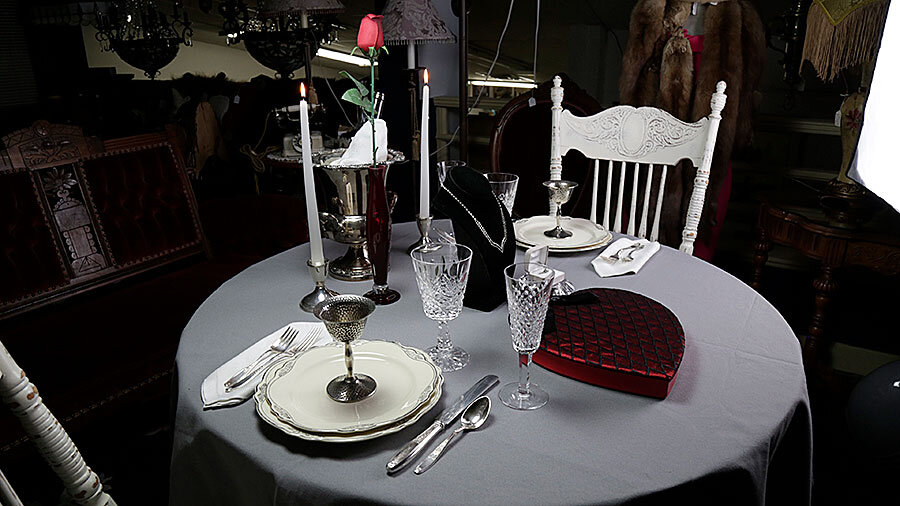 Full View of Intimate Valentine's Day Table