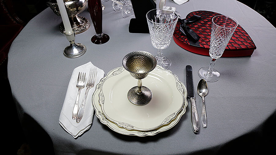 Place Setting with Authentic Silver Utensils