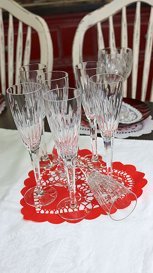 Another View of Crystal Champagne Glasses