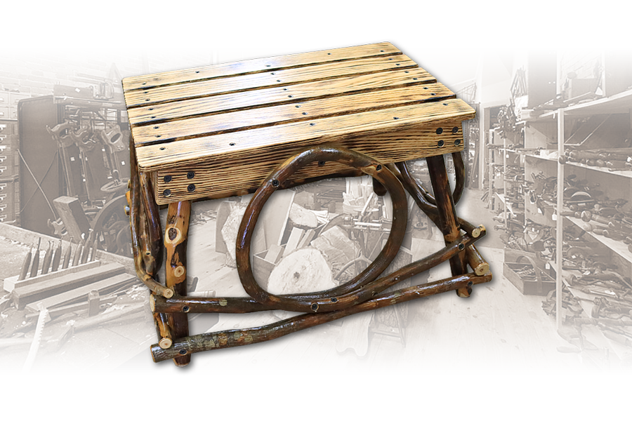 Rustic Hickory Footstool