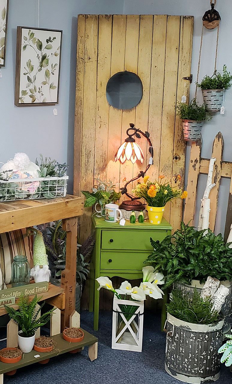  Add light to your life with decorative lamps, antique furniture, vintage paintings and other retro items found exclusively in the She Shed. 