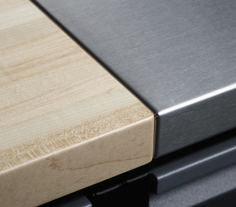 COUNTERTOPS - Built to last, not just to look good. Choose from sealed, 1.5” solid maple butcher-block tops or steel (stainless or galvanized) over a finish-grade plywood core.
